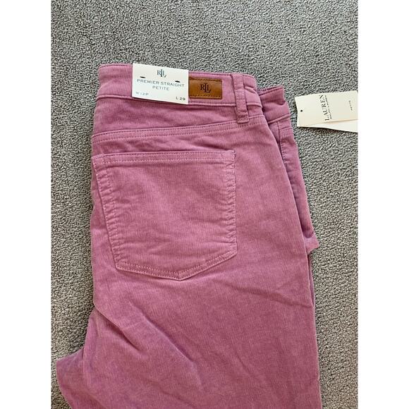 NWT Lauren Ralph Lauren Corduroy Pants Premier Straight Purple Size 12 Petite - Picture 3 of 9